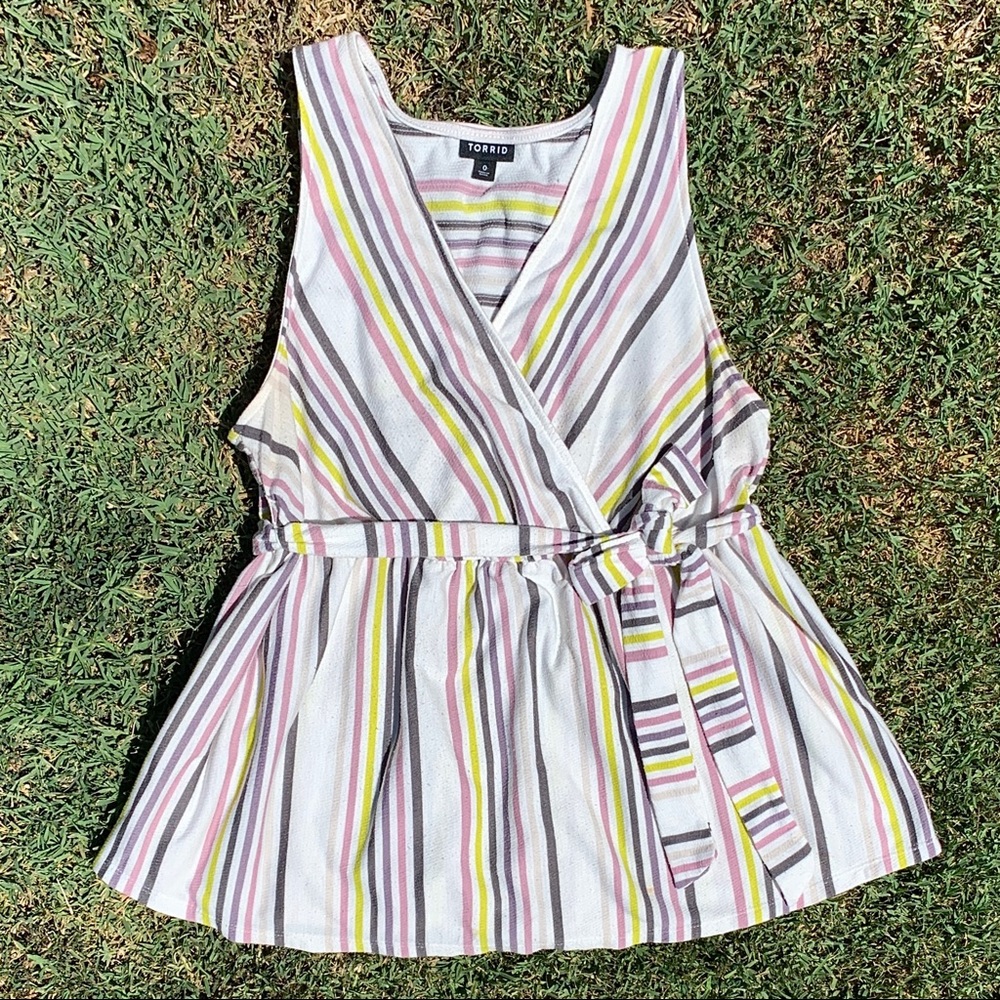 Torrid 0X Wrap Front Cinched Waist Tank Top